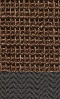 Sisal Salvador choco 060 tæppe med kantbånd i granit 045